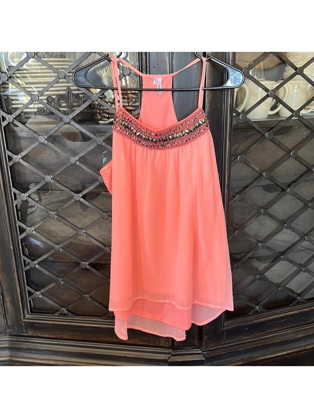 Studio Y | Women's Orange Dressy Tank | Size Large | 0579